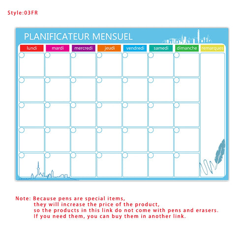 A3 Size Magnetic Weekly &monthly Planner Dry Erase Calendar Fridge