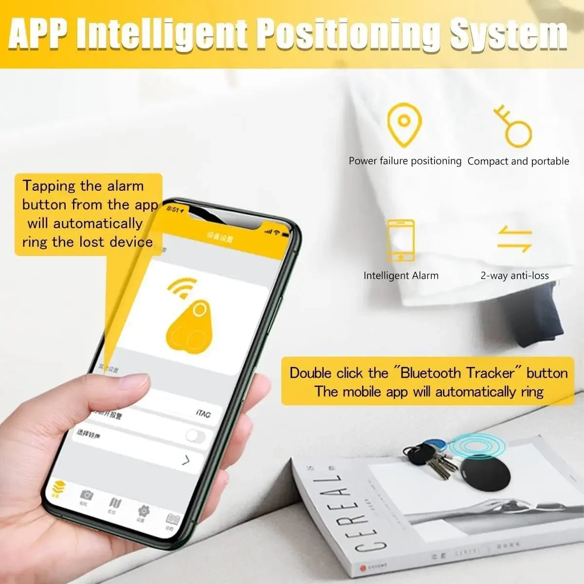GPS Bluetooth Tag For Phone Airtag Find My App Anti Lose Tracker With