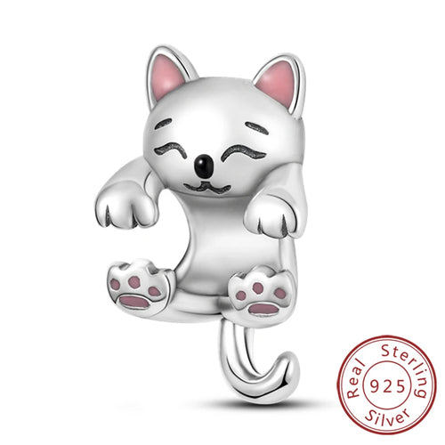 New 925 Sterling Silver Charm Beads Dog Cat Pets Pendant Fit Original