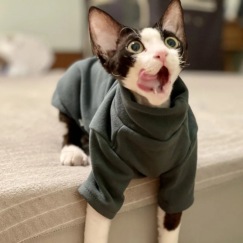 Sphynx Cat Clothes Baby Soft Cotton Fall Winter Kitten Small Dog