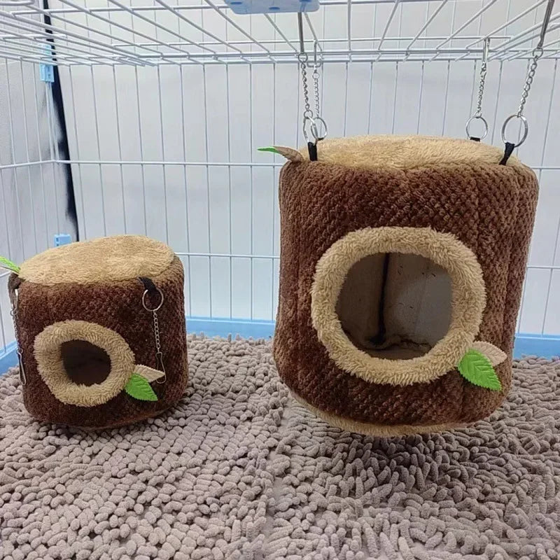 Tree Stump Shape Warm Hamster Hammock Winter Mole Tunnel Small Animal