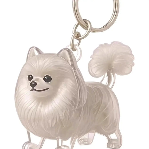 Clear Pet Hair Keychain Cute Dog Fur Keepsake Holder Creative