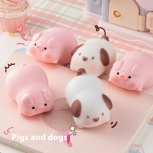 Funny Pulling Pets Squishy Toy Puppy Piggy Stretchy Animal Stress