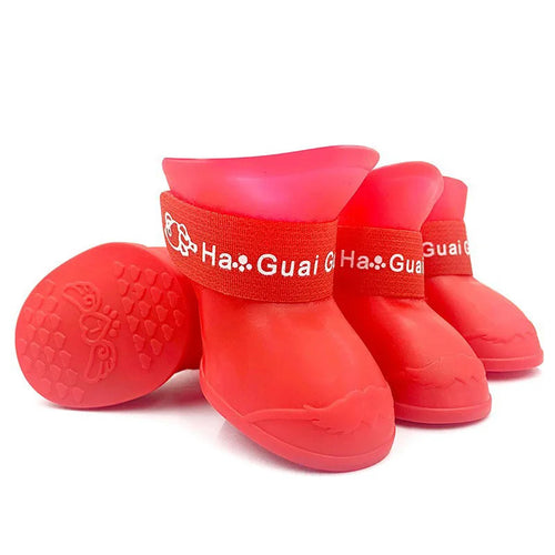Pet silicone rain shoes anti-dirty non-slip waterproof dog shoes soft