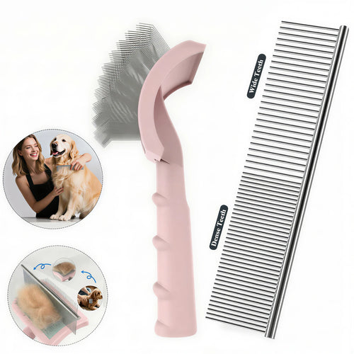 Dog Grooming Comb Shedding Hair Remove Needle Brush Slicker Massage