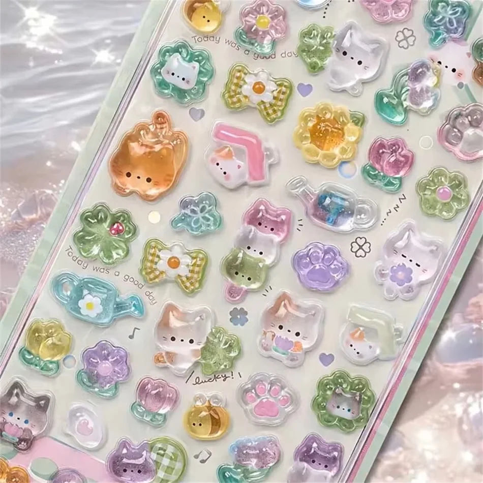 Funny Sweet Furit Ice Cream Pets Drop 3D Relief Sticker Scrapbooking