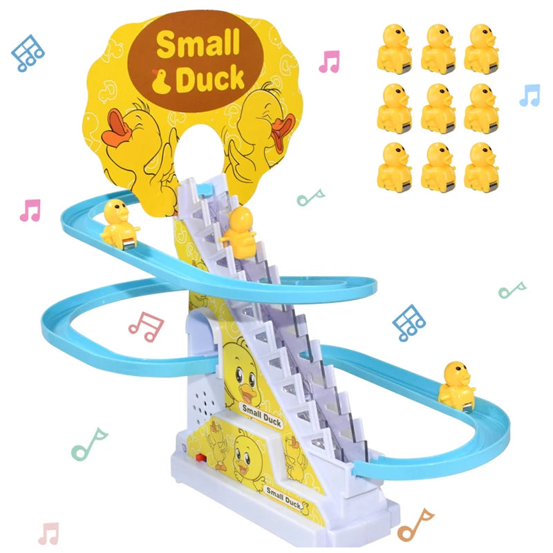 Climbing Stairs Track Toys Electric Duck DIY Rail Racing Track Roller