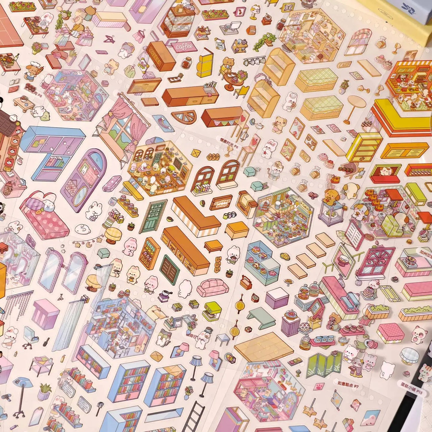 40pcs 3D Mini Diorama Sticker Book , Quiet Book Crafts with Miniature