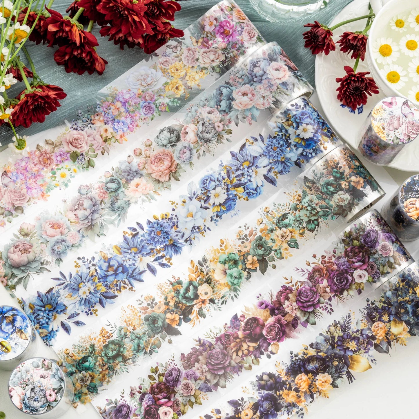 200cm/Roll PET Tape Flowers Four Seasons Series Plant Landscaping