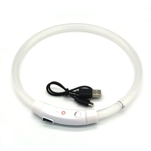 USB Rechargeable Fiber Optic Collar Pet Dog LED Light Collar Luminous