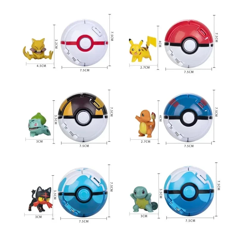 Pokeball Pokemon Figurine Elf Ball Anime Figure Cartoons Pikachu