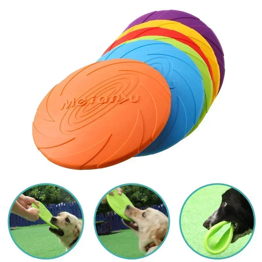 Multicolor Frisbeed Dog Toy  Fashion Pet Dog Silicone Game Flying