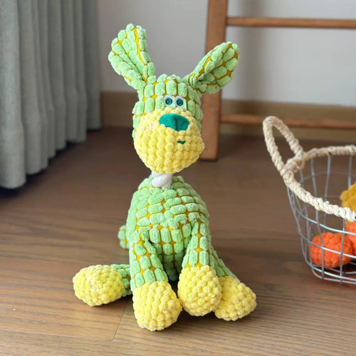 Cute Donkey Plush Toy for Dogs - Squeaky Chewable Interactive Pet Toy