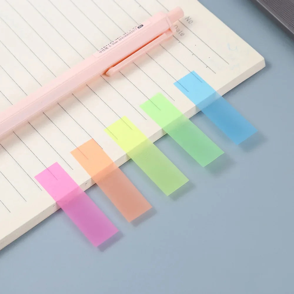 Translucent Note Color Fluorescent Pet Index Sticker Morandi Color Ins
