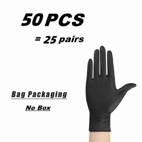 10-100PCS Gloves Black Washing Tableware Disposible Latex Free PVC