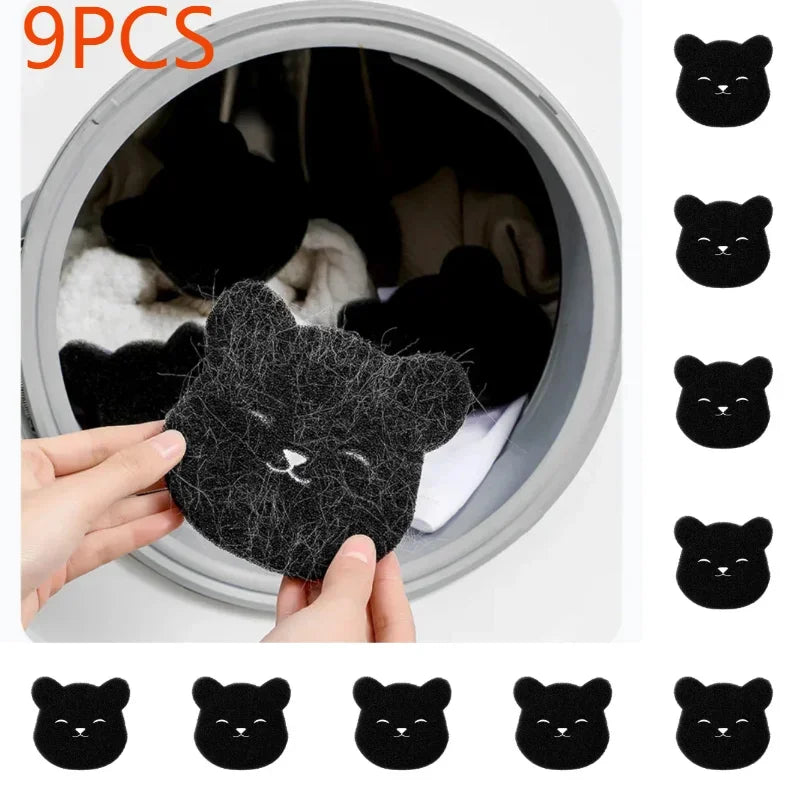 9PCS Pet Hair Remover Bear Shape Laundry Ball Washing Machine Lint