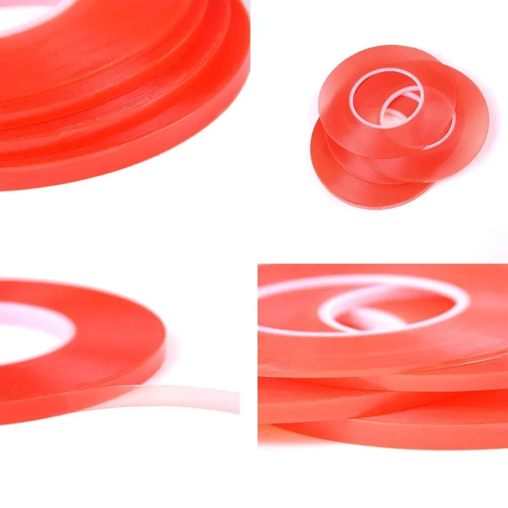 0.2MM 1/2/3/5/10mm 50M Strong Acrylic Adhesive PET Red Film Clear