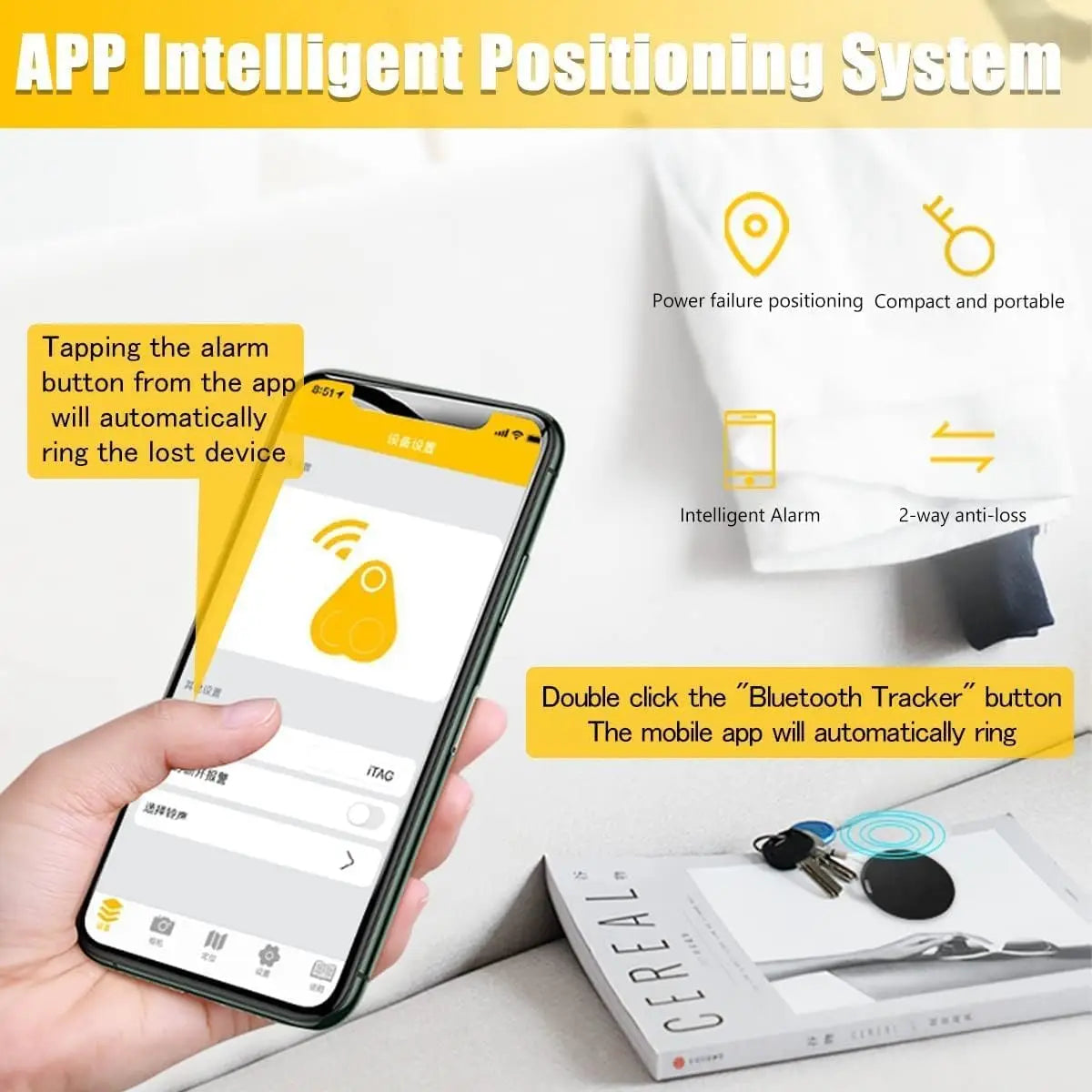 Smart Bluetooth Mini GPS Tracker Work with Android&iOS System