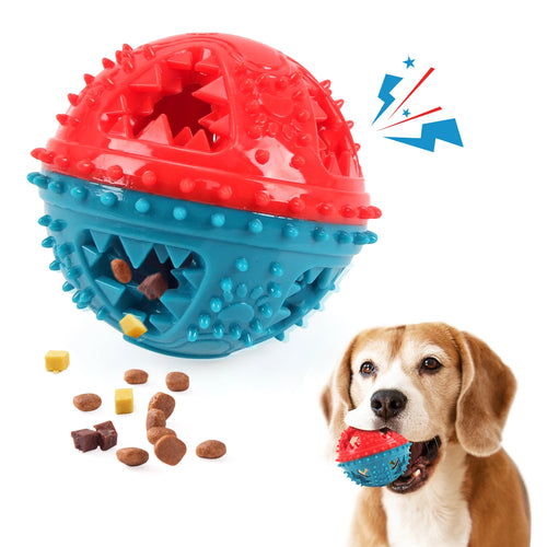 Dog Chew Toys Grinding Teeth Sound Ball Toys Leaking Food Balls Anti