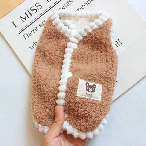 Winter Warm Dog Coat Soft Fleece Pet Clothes for Small Dogs Cats Cute