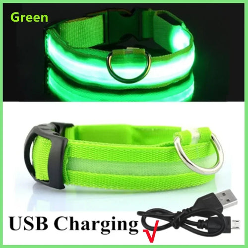 3 Modes Dog Luminous Charge Collar Led Usb Cat Dogs Collars Detachable