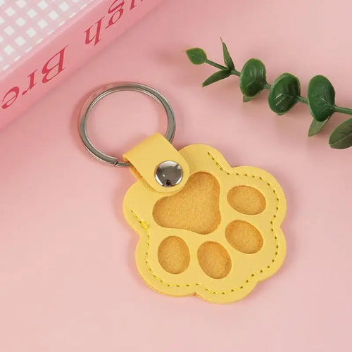 Pet Hair Memorial Keychain PU Leather Keepsake Locket for Cat Dog Fur
