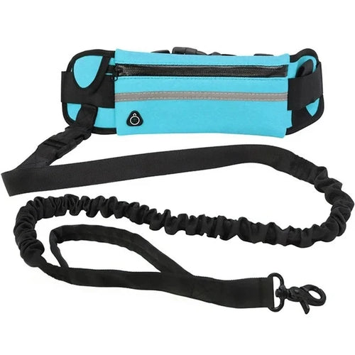 Dog Running Waist Leash Nylon Pet Leash with Waist Bag Retractable