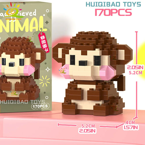 HUIQIBAO MINI Cute Pet Animal Penguin Model Building Block Micro Set