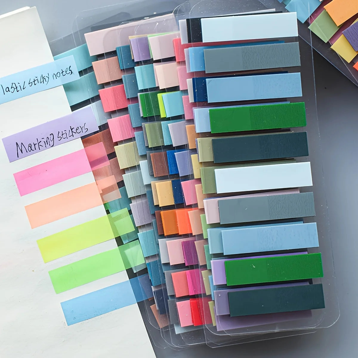 200Pcs European Retro Fluorescent PET Transparent Self-Adhesive Sticky