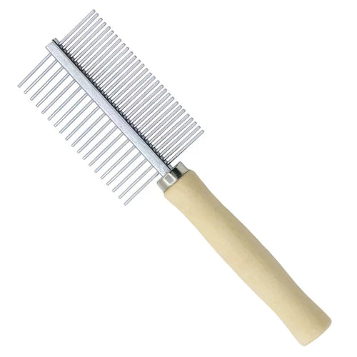 1Pcs Pet Wooden Handle Comb Cats/Dogs Stainless Steel Beauty Comb Pet