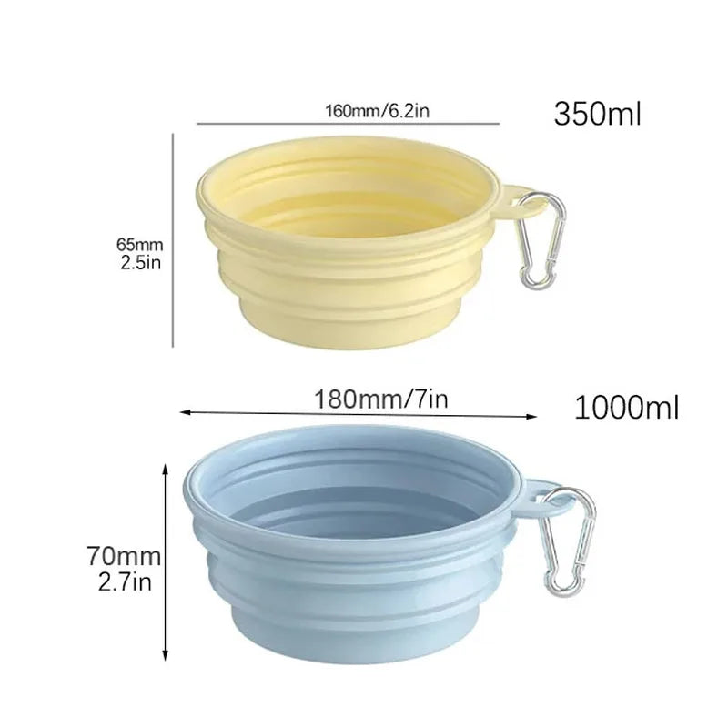 Macaron folding bowl, dog out, portable folding bowl, pet bowl, food
