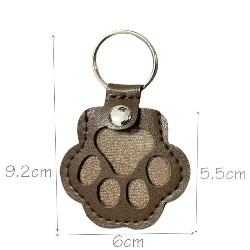 Leather Keychain Creative Pet Shelter Storage Ornament Cat Dog Hair