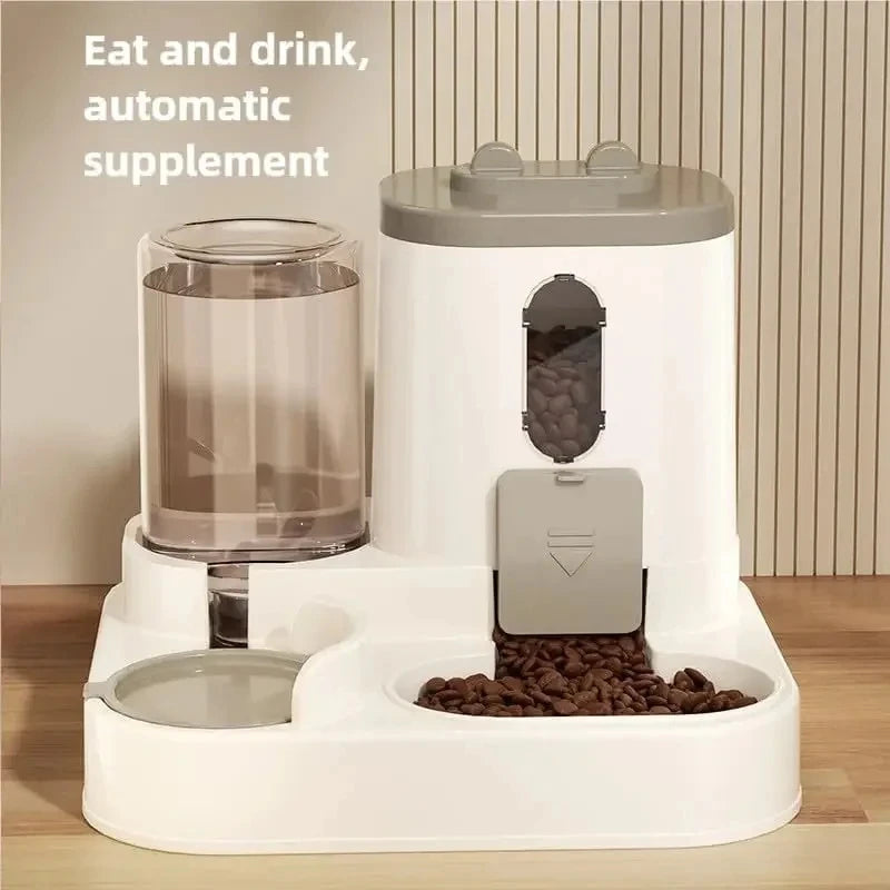 Dog & Cat Automatic Feeder & Waterer Set: Gravity Design, Leak-Proof,