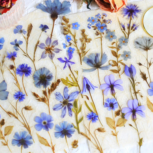 Journamm 50Pcs Transparent Decoration Flower Stickers for Scrapbooking