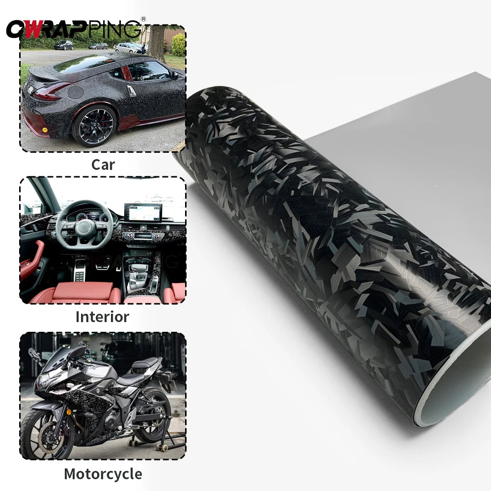 High-quality Matt Forged Glass Black Sticker PET Car Wrap Vinyl