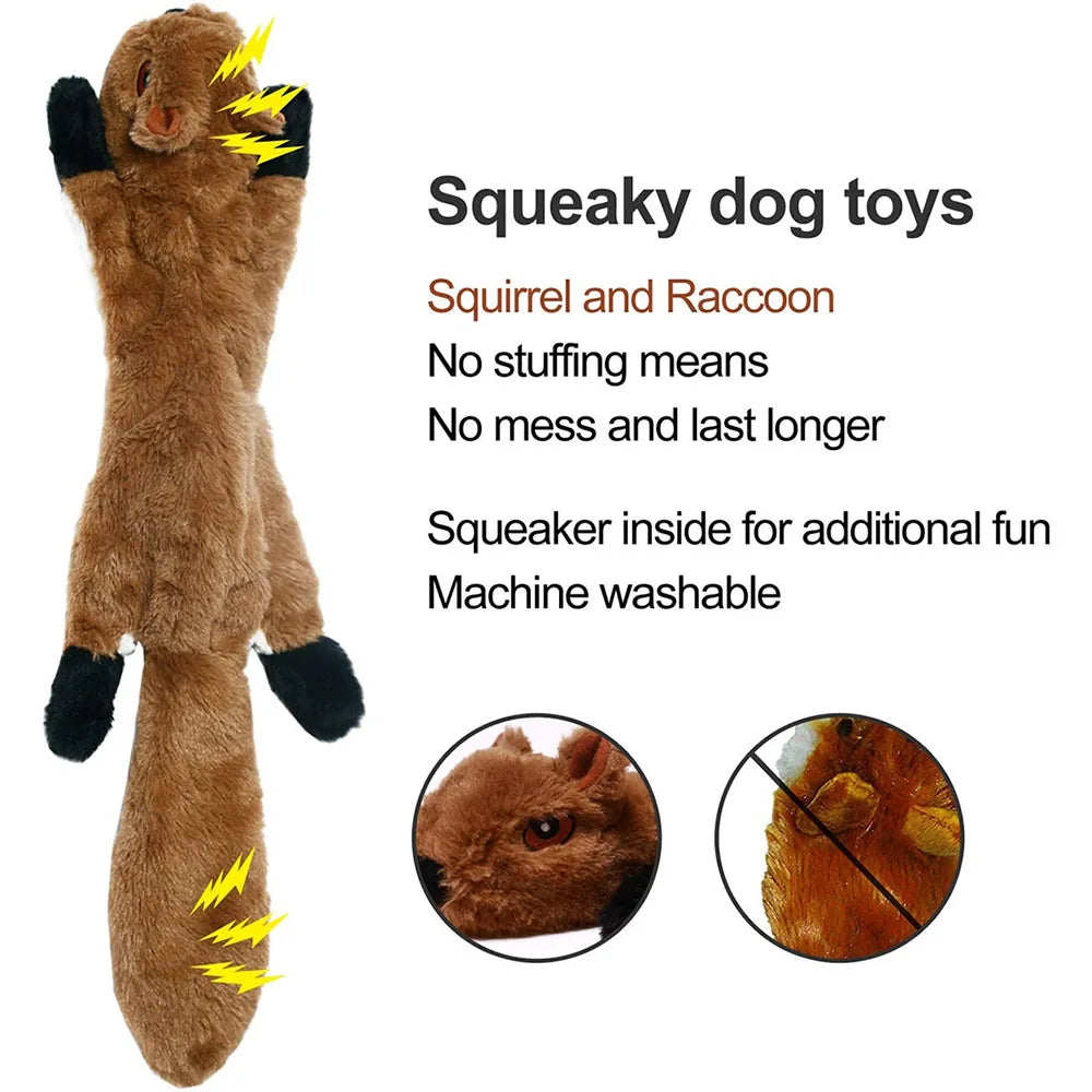 Funny Simulated Animal No Stuffing Dog Toy with Squeakers Durable