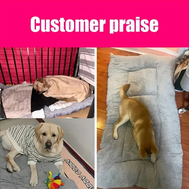 Oversized Plush Dog Cat Bed Sofa Crate Pad Ultra Soft Polyester Pet