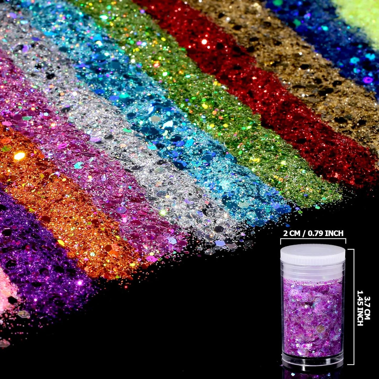 32 Colors of Nail Glitter Face Glitter Sparkly Fine Glitter for