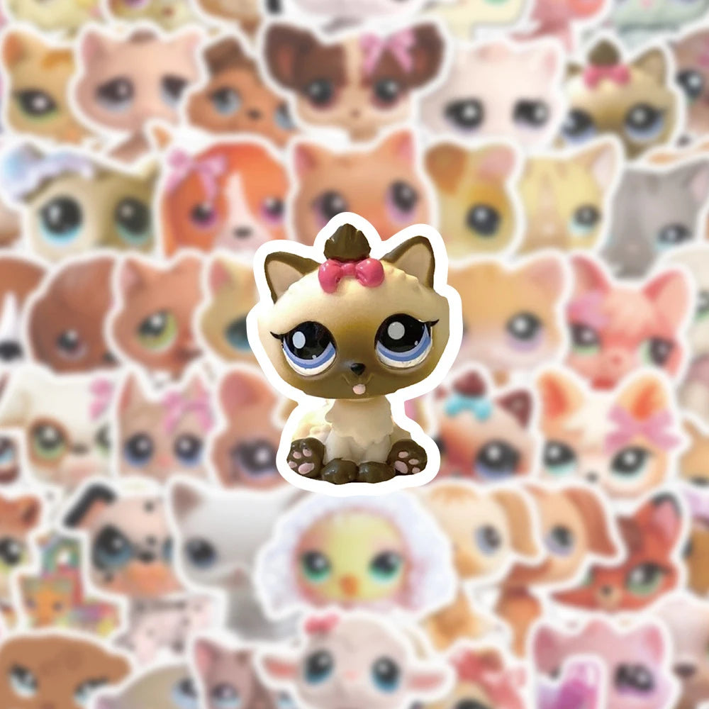 10/30/60pcs Cute Cartoon Littlest Pet Shop Stickers Funny Game Sticker