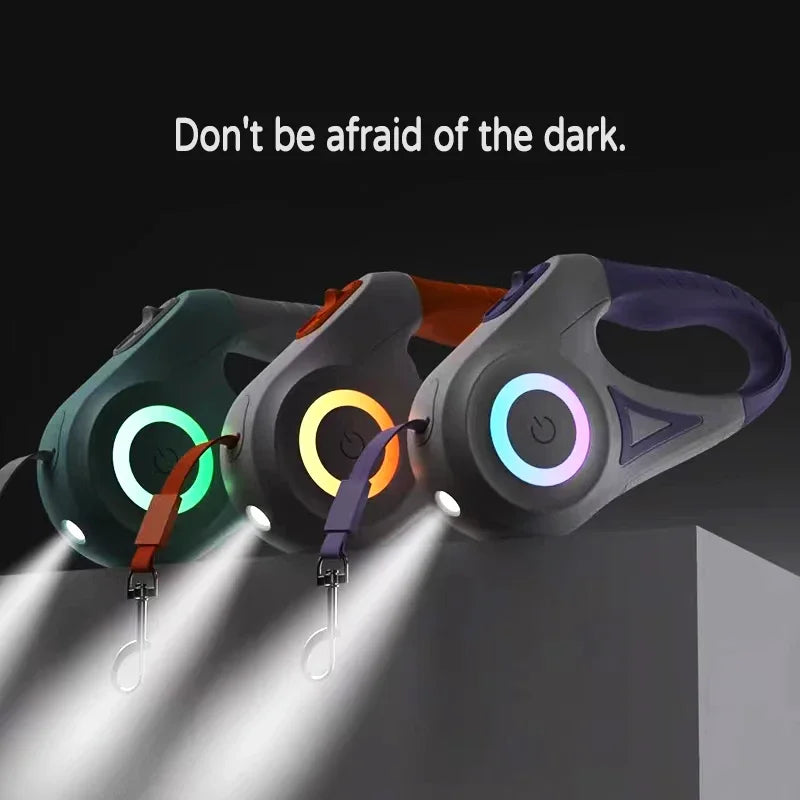 LED Retractable Dog Leash with light for Puppies Small Medium big Dogs