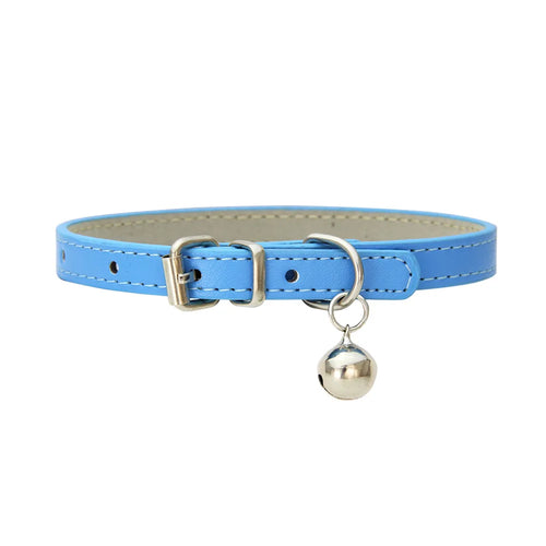 Adjustable PU Leather Cat Collar - Durable, Stylish Pet Collar with