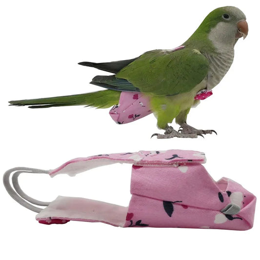 Parrot Diaper with Bowtie Cute Colorful Fruit Floral Cockatiel Pigeons