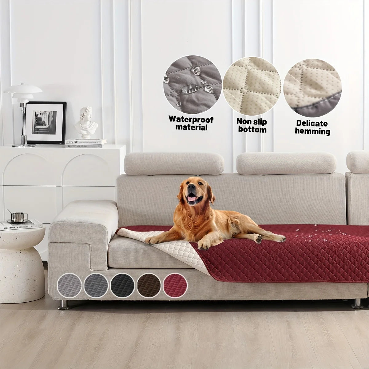 Anti Leaking & Non-Slip Dog Bed Cover,Pet Blanket Sofa Pet Bed
