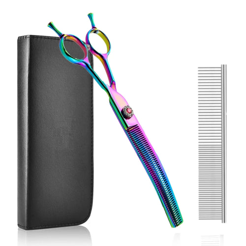 7 inch Dog Hair Trimming Scissors,Pet Grooming Curved Scissors ,Dog