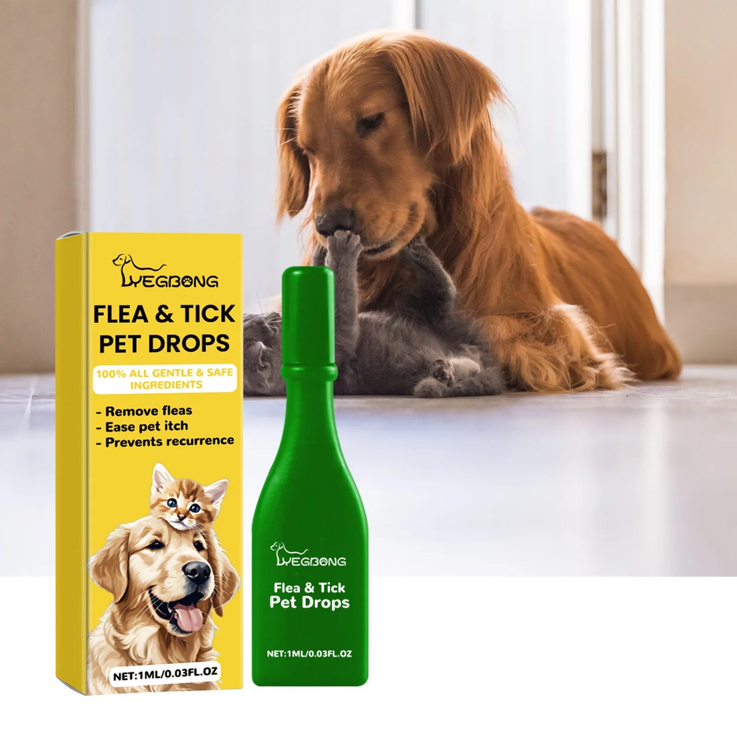 Cat Anti Flea Drops Flea Lice Remove Relieve Skin Itching External