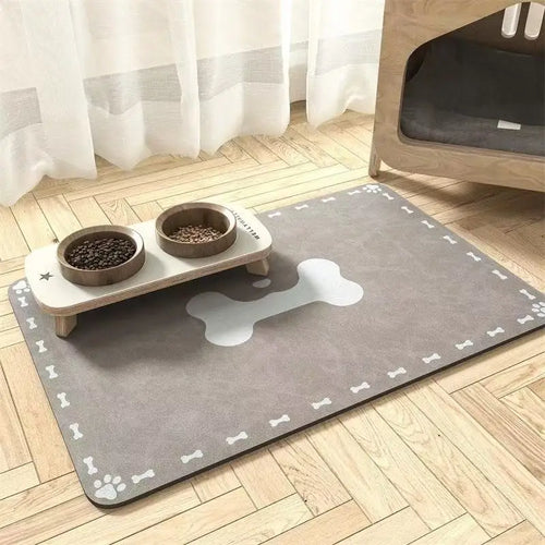 Winter Feeding Mat-Absorbent Pet Placemat for Food and Water Bowl with