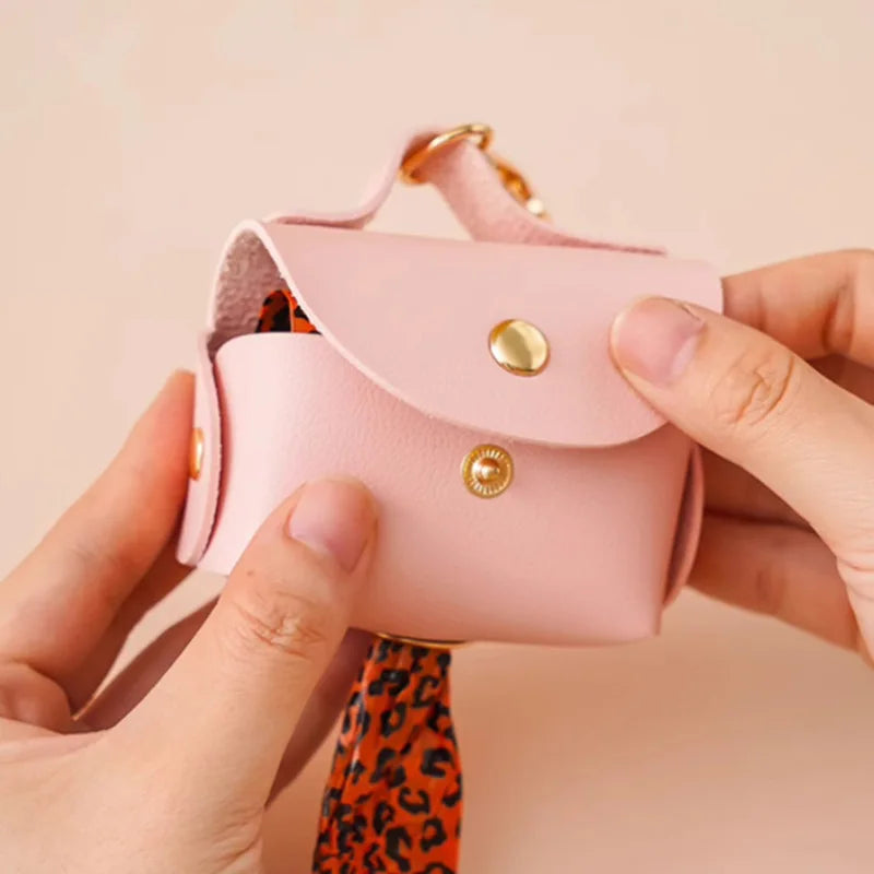 Stylish Pet Bag Holder Faux Leather Pet Poop Bag Holder with Dispenser