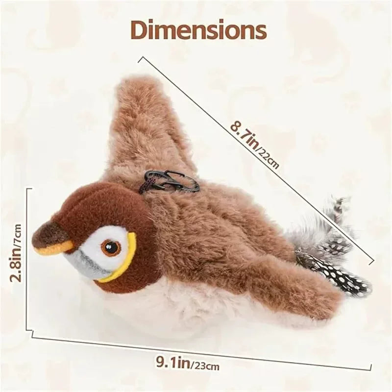Hot Rechargeable Interactive Simulated Bird Cat Toy Touch Activated