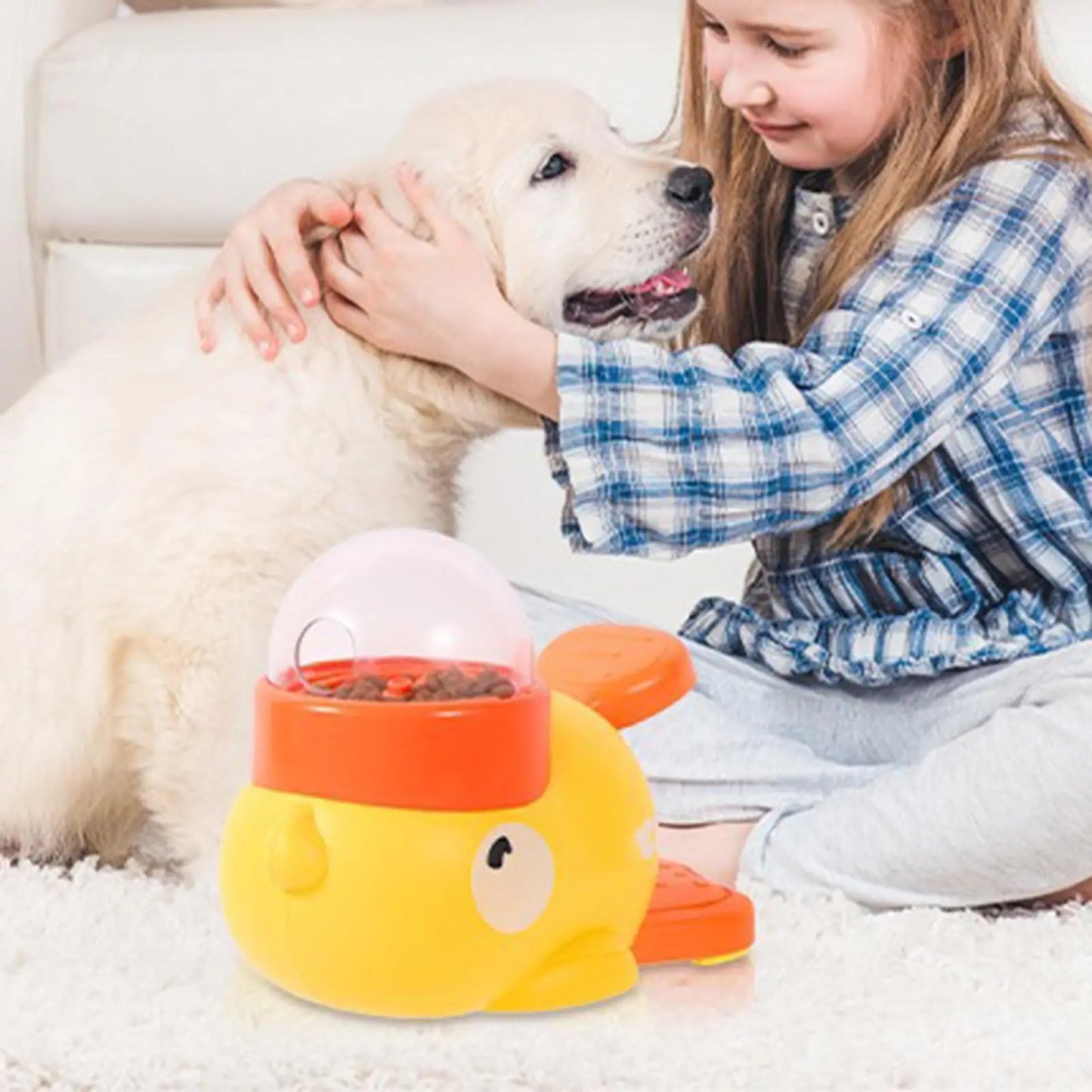 Pet slow food bowl, duck dog snack dispenser, slow anti-swallowing dog