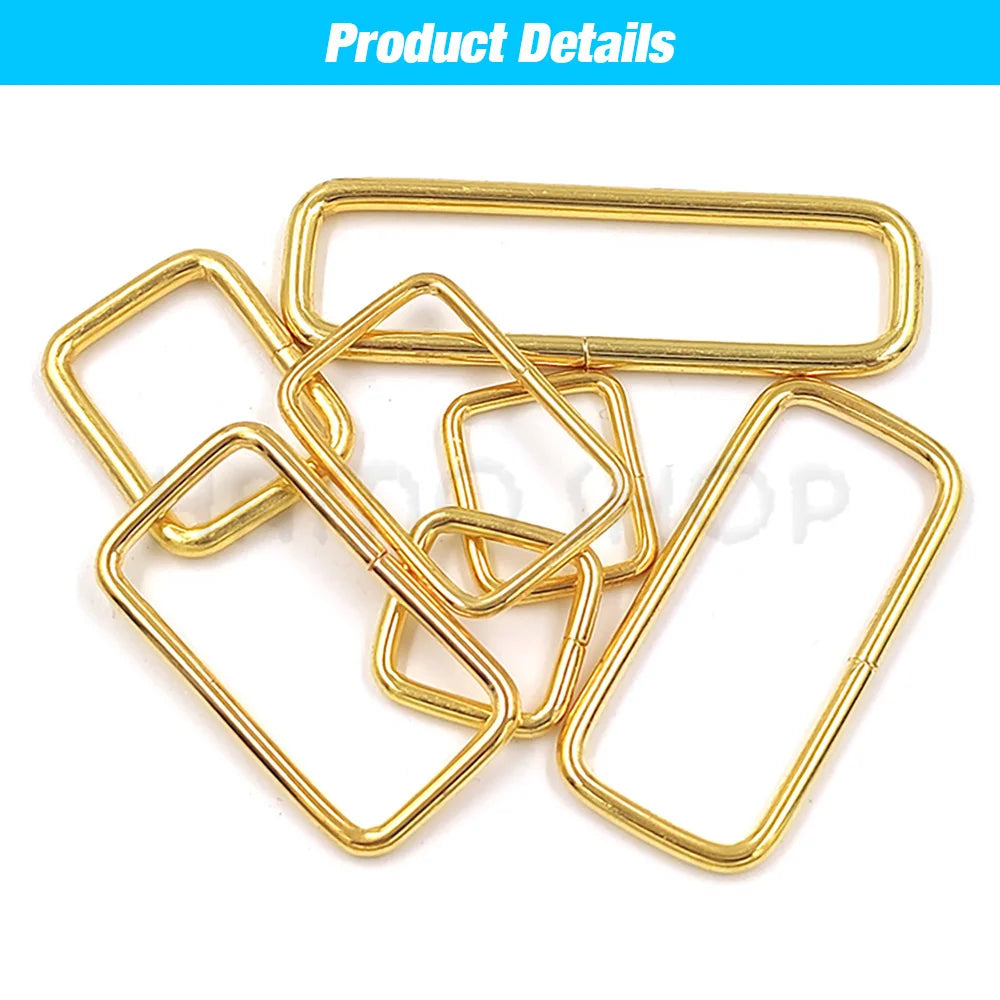 10/12pcs Metal Adjustable Rectangle Square Ring Buckle Clasp Slider